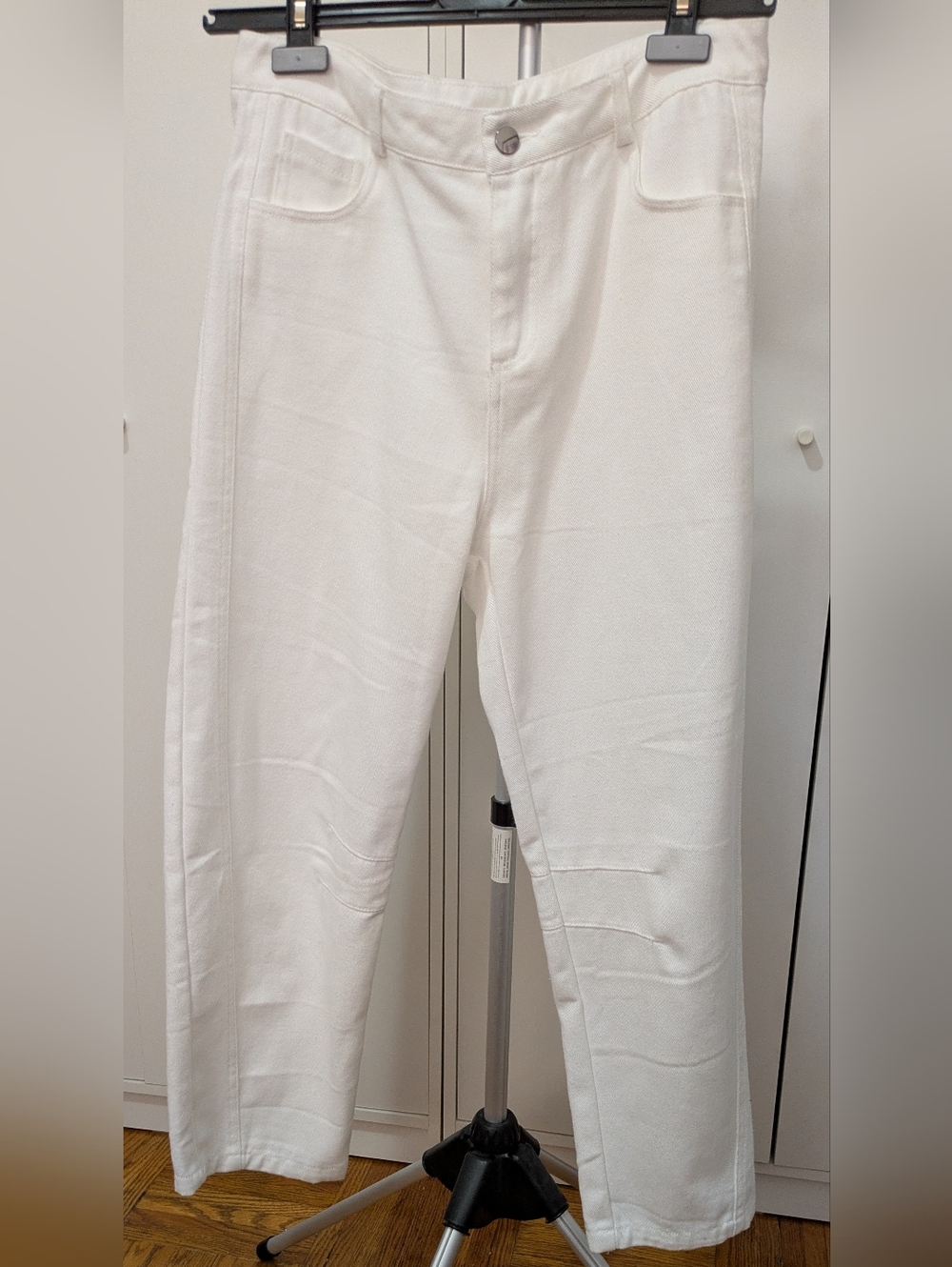 Crisp White Straight-Leg Pants